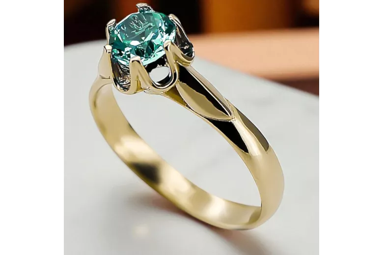  Vintage style Σμαράγδι Κίτρινος χρυσός 14 καρατίων vrc122y